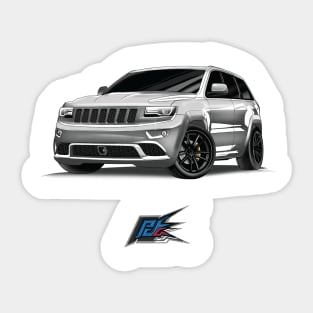 jeep cherokee srt8 white Sticker